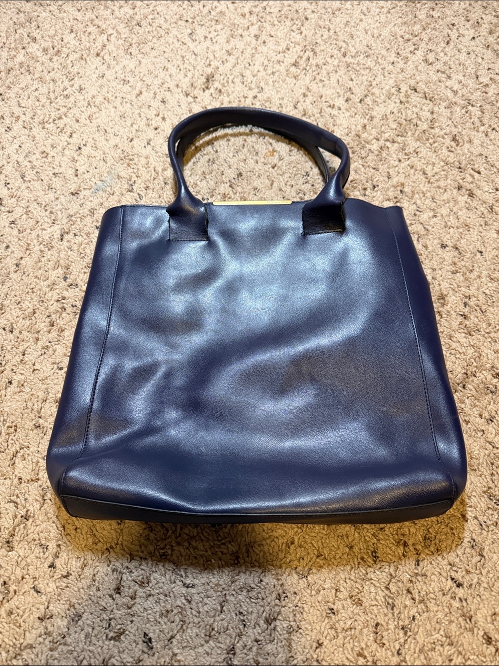 BCBGMaxAzria Navy Leather Structured Tote
